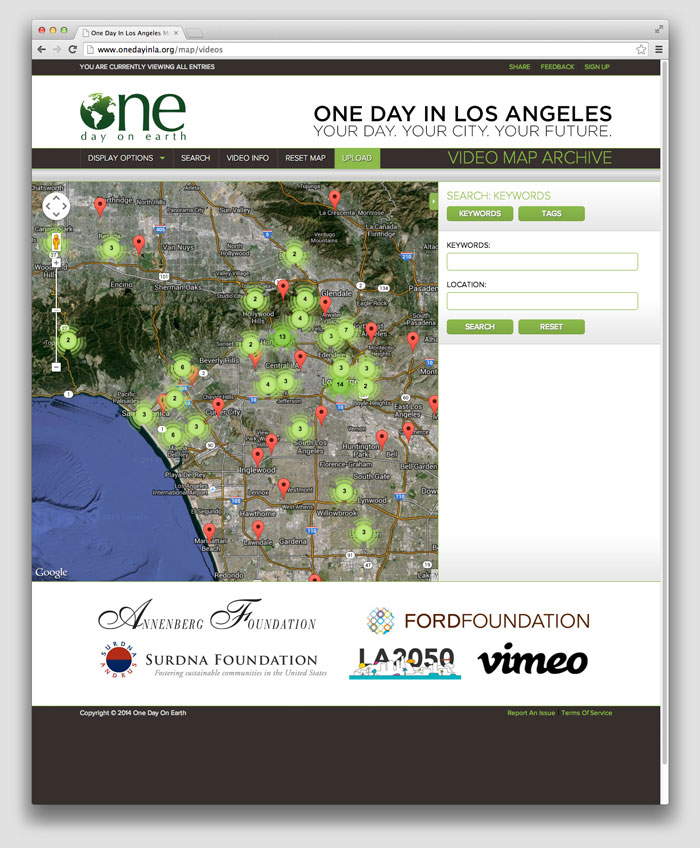 One day on earth website map