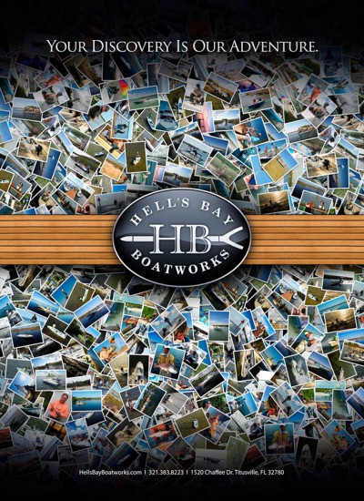 Hells Bay Boatworks logo advertising